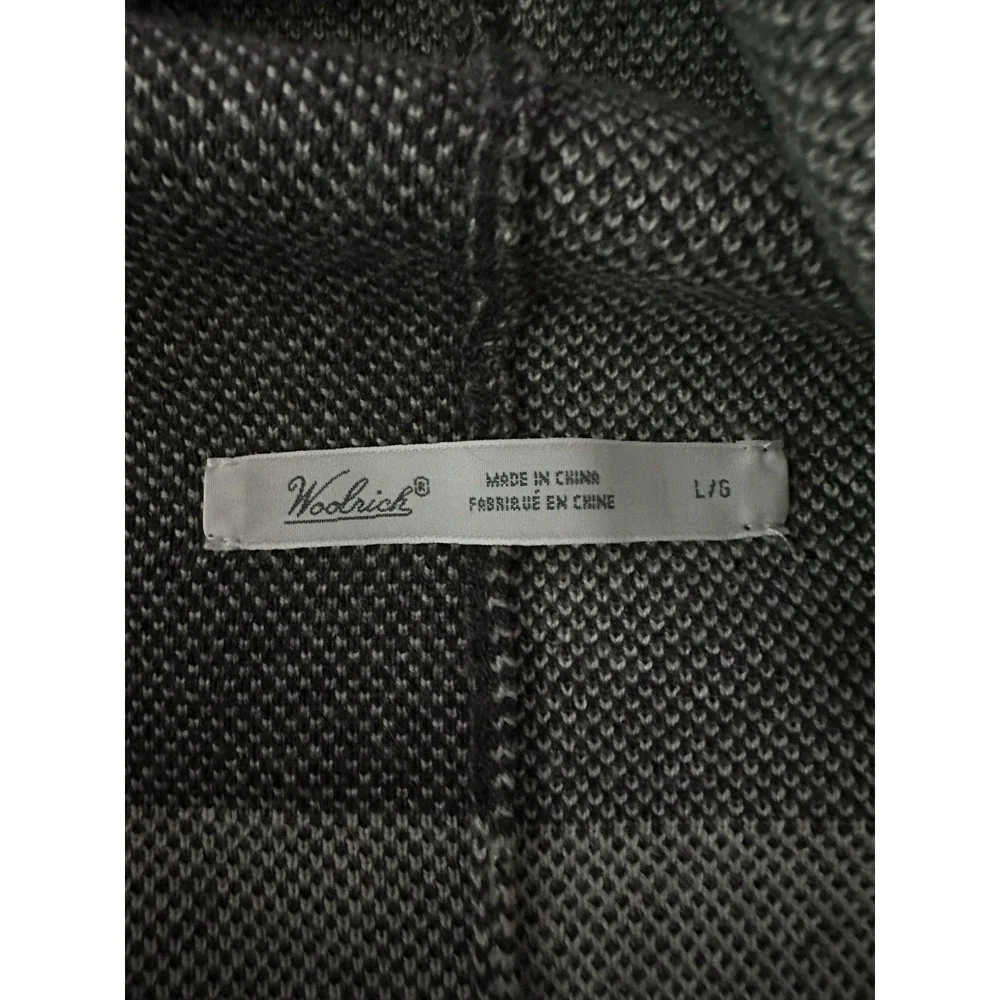 Woolrich Wool‎ Cardigan Wrap LARGE Open Front Plaid Chic Workwear Layering Boxy